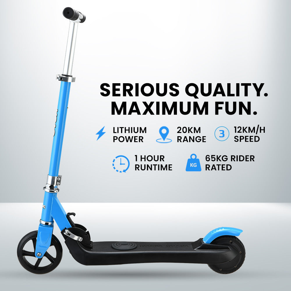 ROVO KIDS Electric Scooter, Ages 5-11, Adjustable Height, Folding, Lithium Battery, Blue