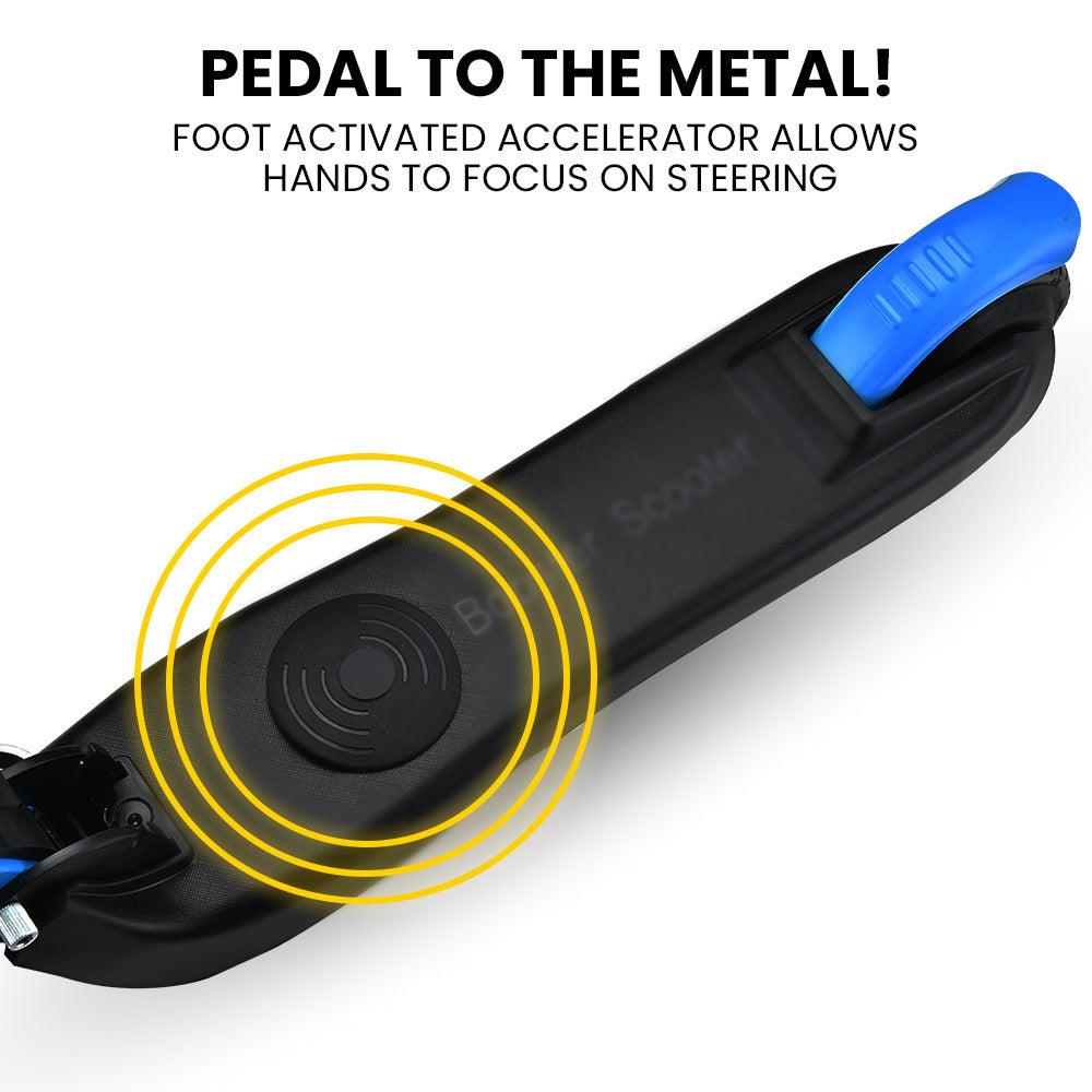 ROVO KIDS Electric Scooter, Ages 5-11, Adjustable Height, Folding, Lithium Battery, Blue