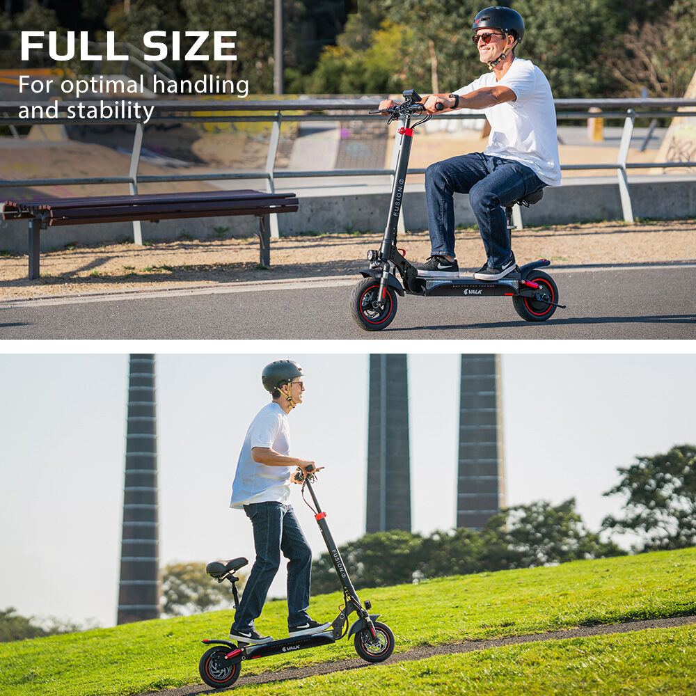 VALK Fusion 7 Electric Scooter, 800W, AU Compliant, with Seat Option, 48V 13Ah Lithium, 50km Range, Quad Shocks, 10 inch Tyres