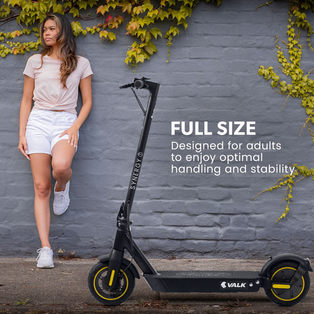 VALK Synergy 7 Electric Scooter, 500W 15Ah, AU Compliant, Motorised eScooter for Adults, Black/Yellow