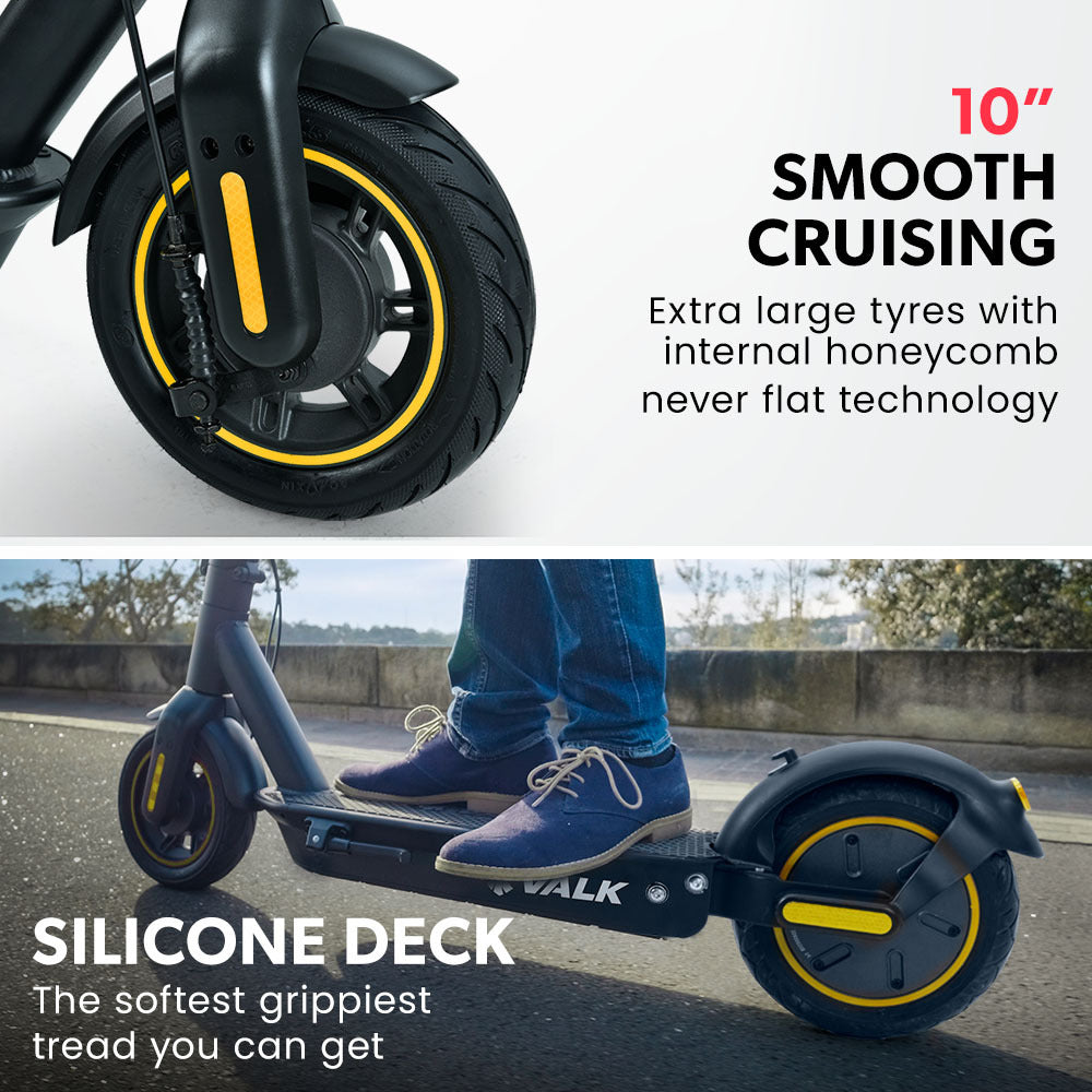 VALK Synergy 7 Electric Scooter, 500W 15Ah, AU Compliant, Motorised eScooter for Adults, Black/Yellow
