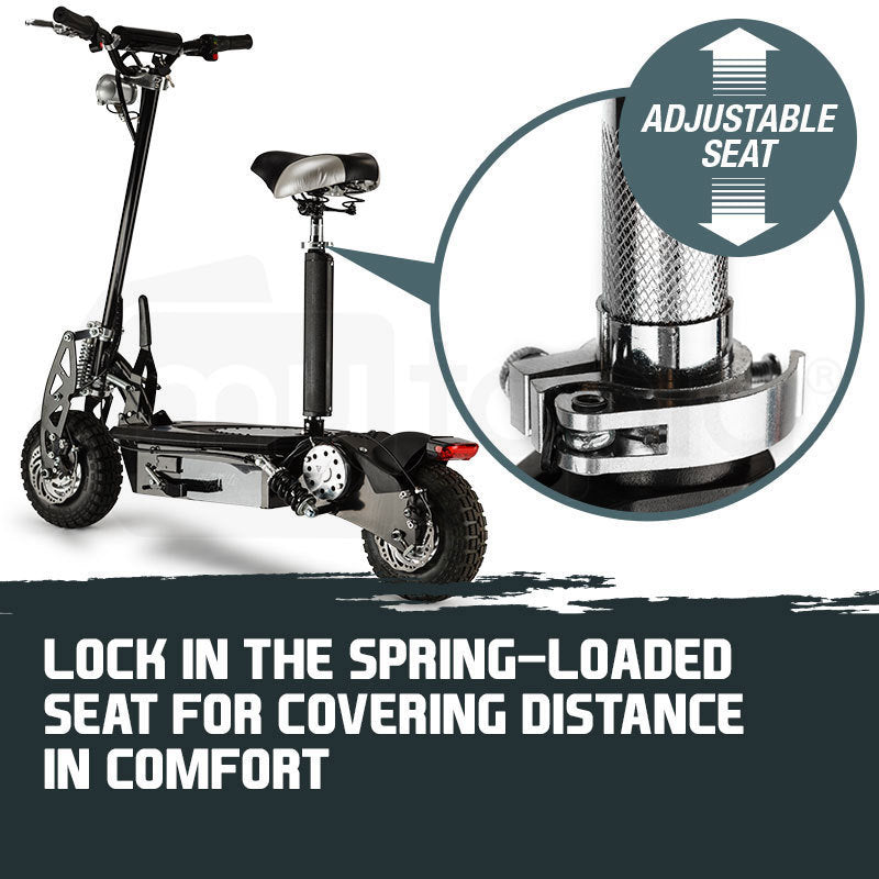 BULLET Black 48V 1000W Turbo w/ LED Folding Electric Scooter For Adults- Stealth 1-6