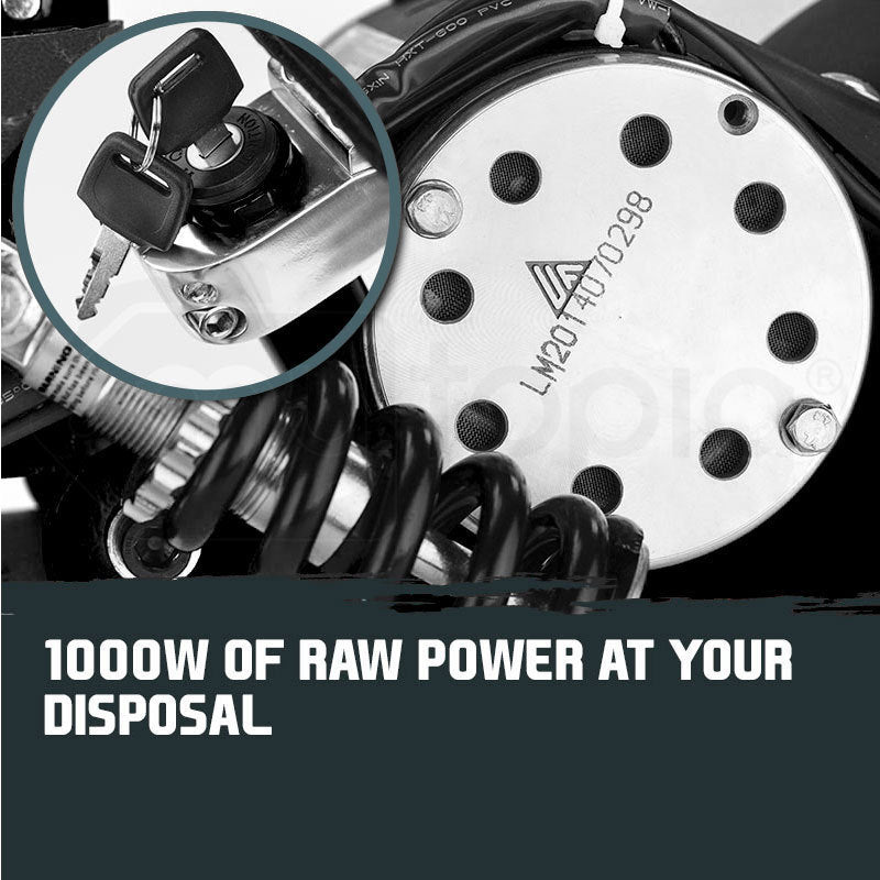 BULLET® Black/Red 48V 1000W Turbo w/ LED Folding Electric Scooter For Adults - RPZ1600