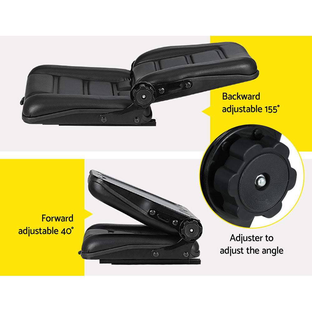 Universal Adjustable Heavy-Duty Seat for Tractors, Forklifts, and Excavators
