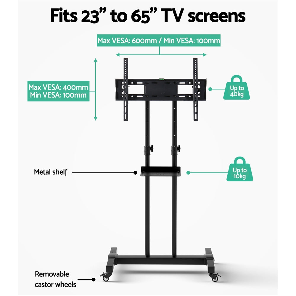 Artiss Mobile TV Stand for 23-65 TVs Mount Bracket Portable Solid Trolley Cart