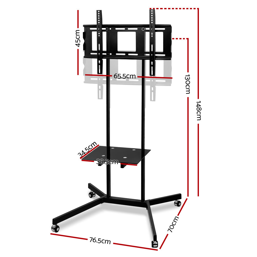 Artiss Mobile TV Stand for 32-65 TVs Mount Bracket Portable Shelf Trolley Cart