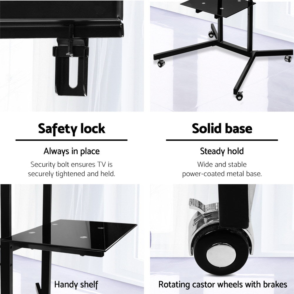 Artiss Mobile TV Stand for 32-65 TVs Mount Bracket Portable Shelf Trolley Cart