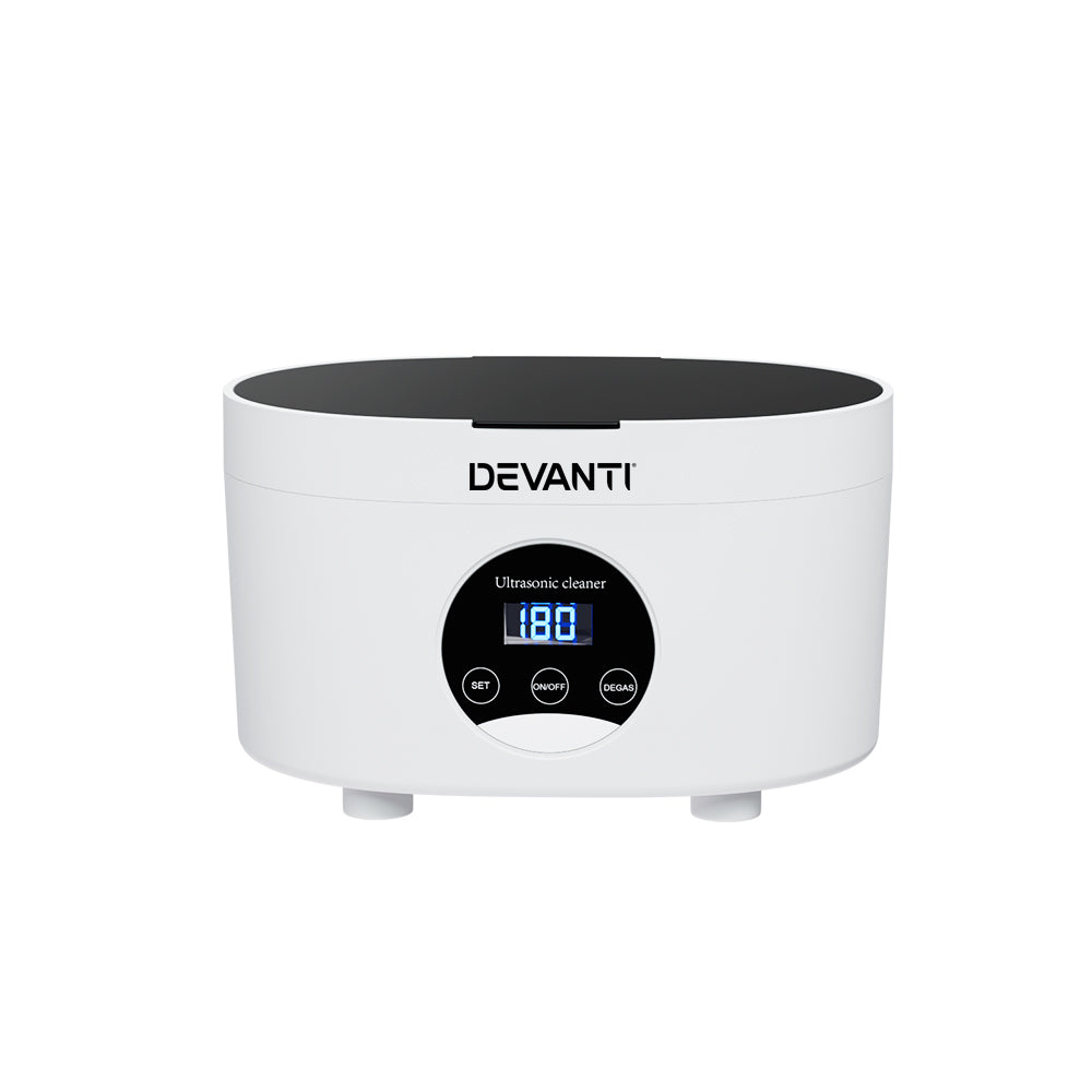 Devanti 600ml Ultrasonic Cleaning Machine with Timer for Jewelry, Eyewear, and More