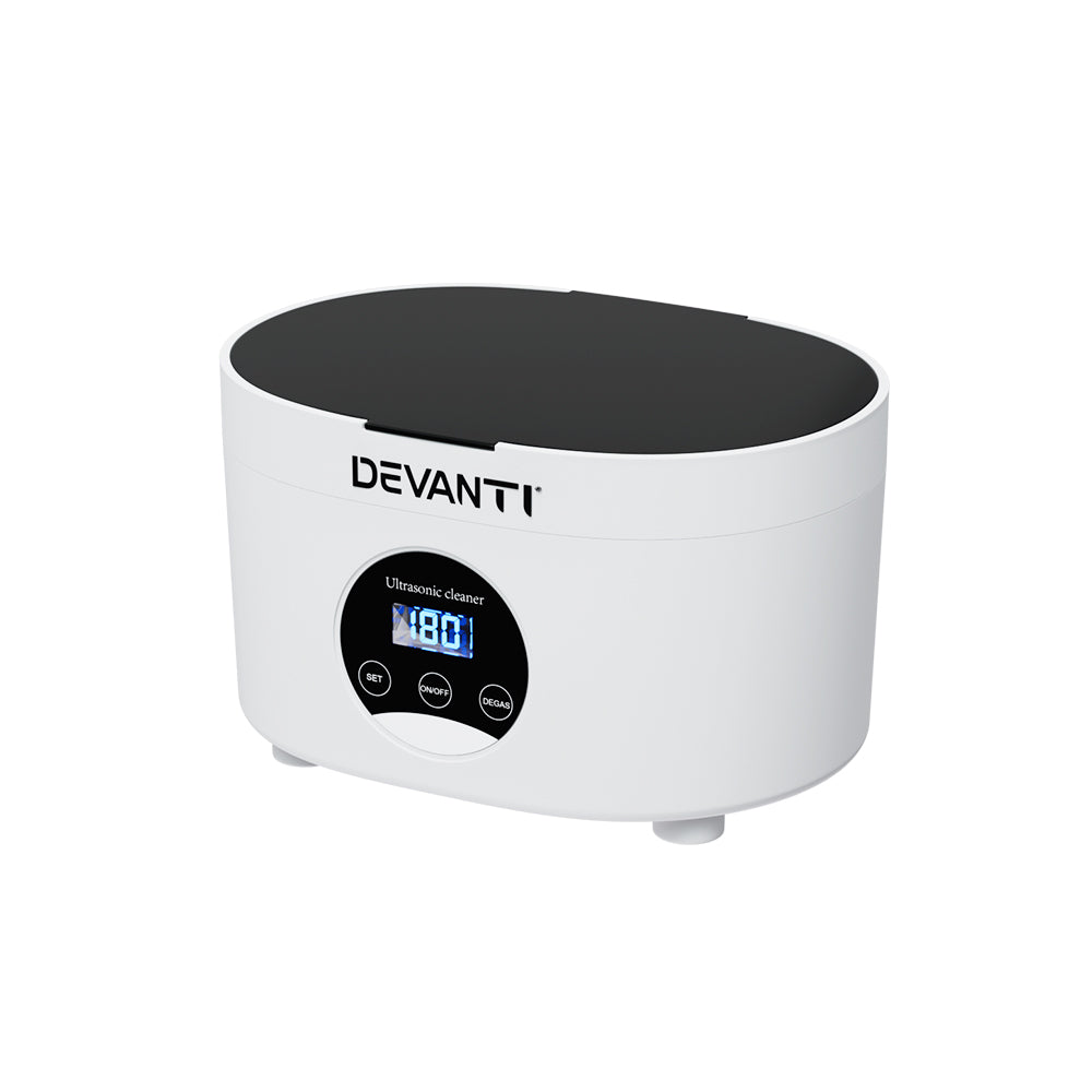 Devanti 600ml Ultrasonic Cleaning Machine with Timer for Jewelry, Eyewear, and More