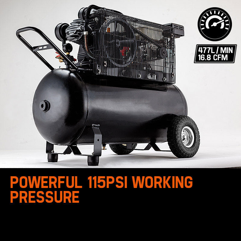 UNIMAC 115PSI 120L 8HP Industrial Petrol Powered Air Compressor