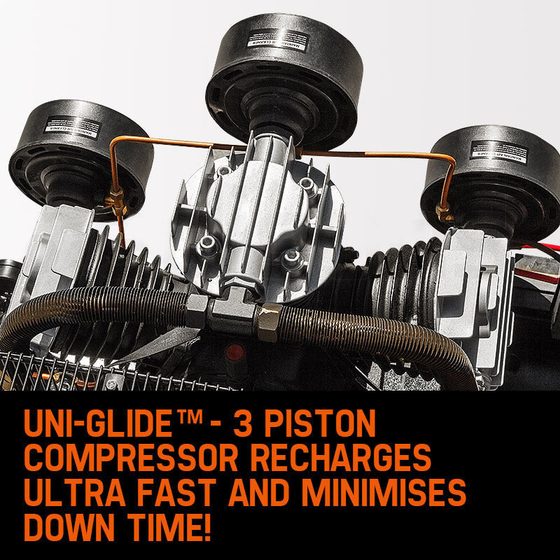 UNIMAC 115PSI 150L 18HP Industrial Petrol Powered Air Compressor with Electric Key Start