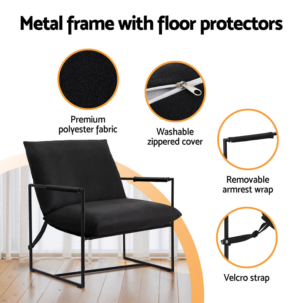 Artiss Armchair Lounge Chair Sling Black