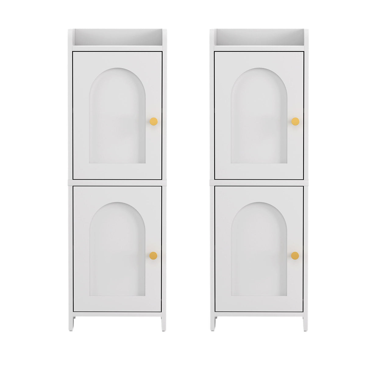 Artiss 2x Bathroom Storage Cabinet 2-Tier Slim Toilet Organizer Adjustable White