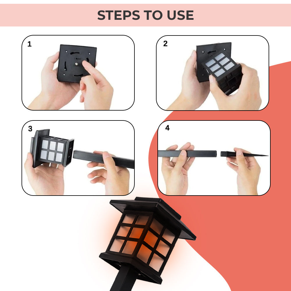 Dimnezz Solar Powered Waterproof LED Stake Lights