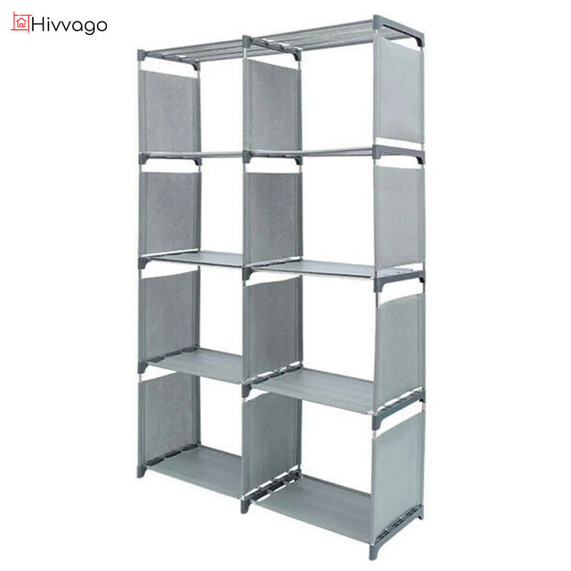 Hivvago 8 Grid Storage Rack Bookshelf Organizer Lightweight Durable Shelf
