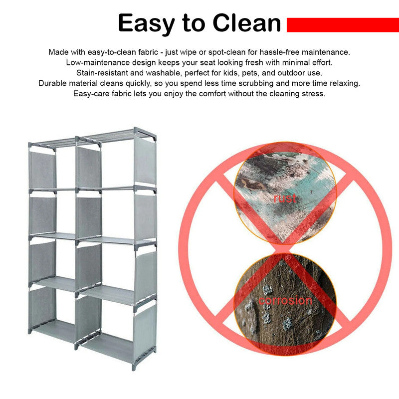 Hivvago 8 Grid Storage Rack Bookshelf Organizer Lightweight Durable Shelf