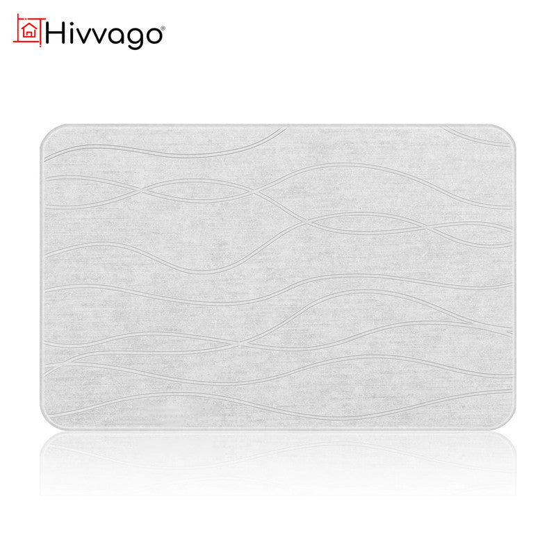 Hivvago Diatomaceous Earth Stone Bath Mat Fast Drying Non Slip Bathroom Mat