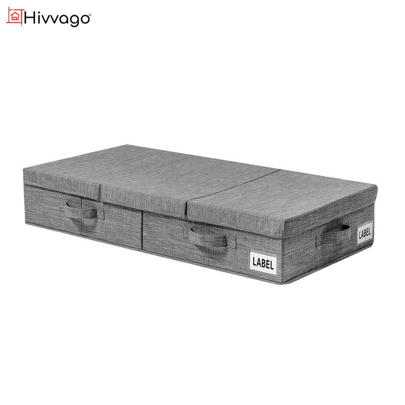Hivvago Underbed Storage Container ??Foldable Box with Lids & Label Pocket
