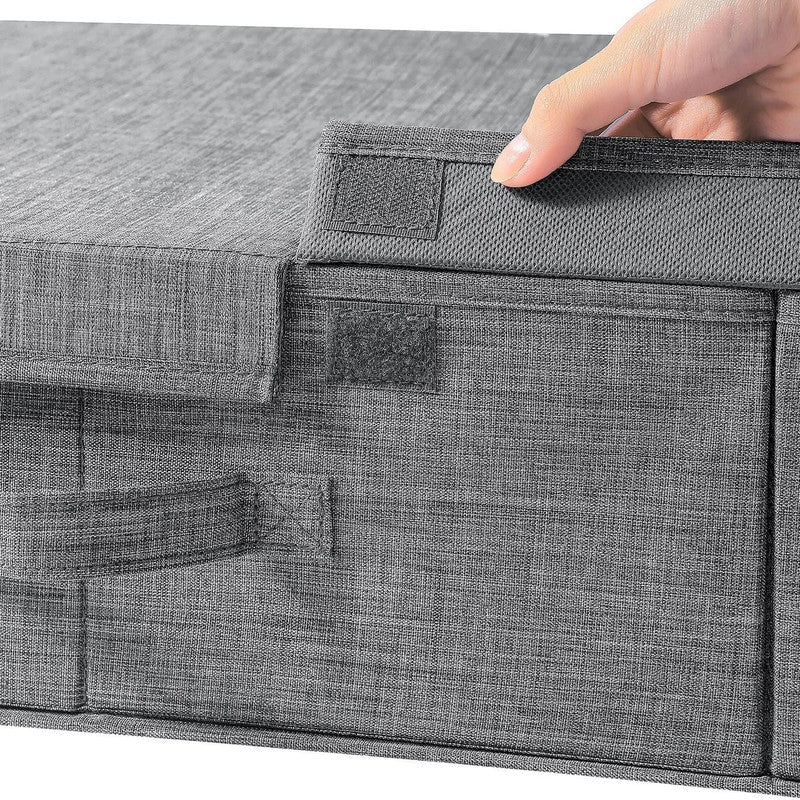 Hivvago Underbed Storage Container ??Foldable Box with Lids & Label Pocket