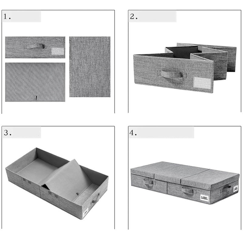 Hivvago Underbed Storage Container ??Foldable Box with Lids & Label Pocket