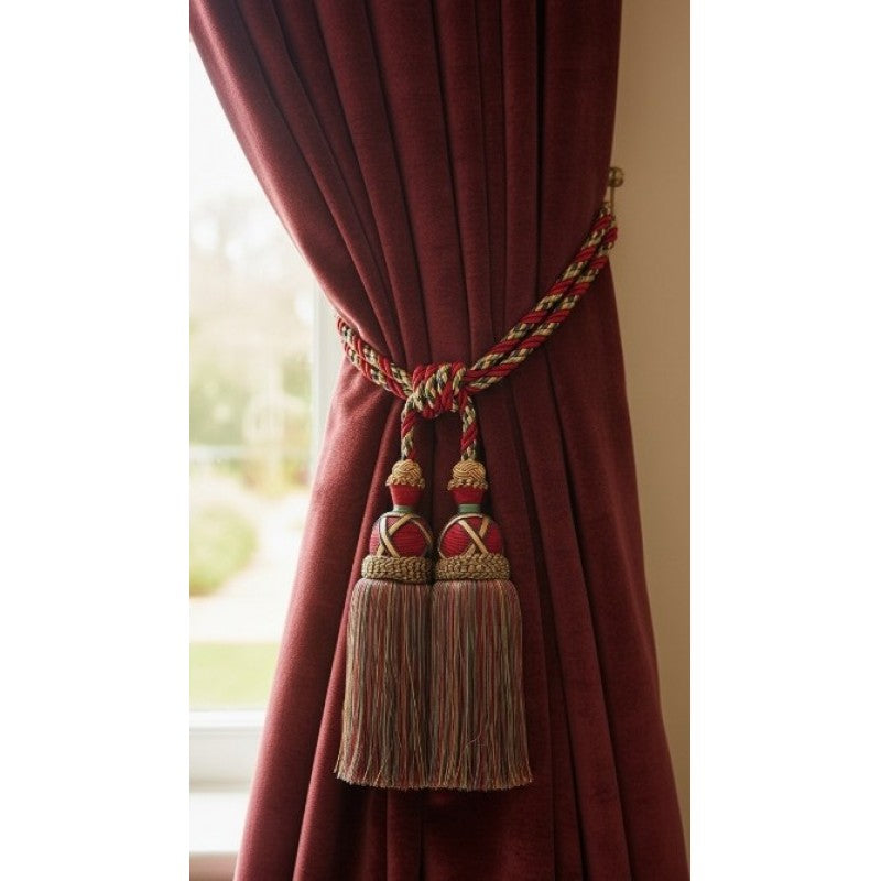 Multi Coloured Double Tassel Curtain Tieback