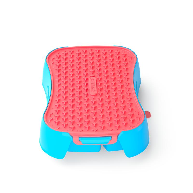 4-in-1 Slow Feeder Dog Bowl - Blue Bowl and Warm Ocean Red Lickmat