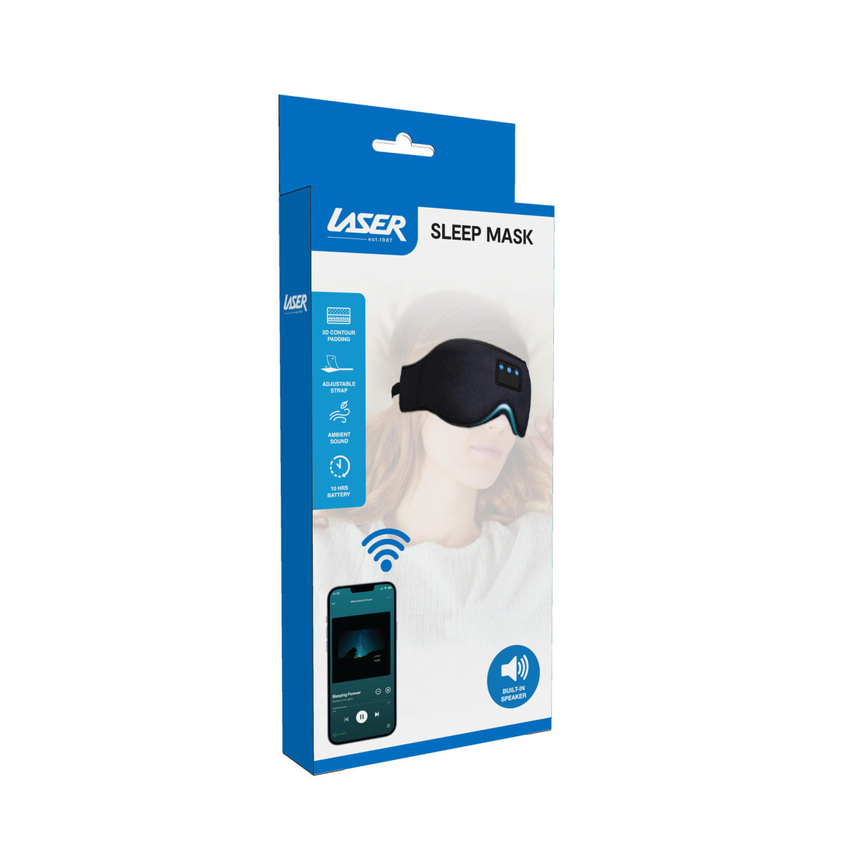 Laser Sleep Mask Bluetooth Headphones Black