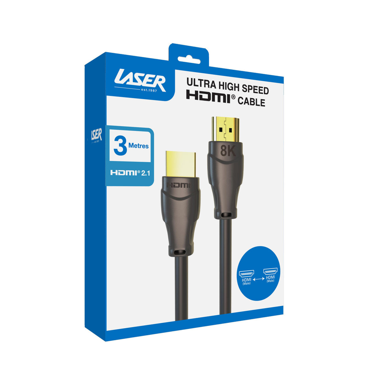 Laser Ultra High Speed HDMI Cable 8K - Gold 3M