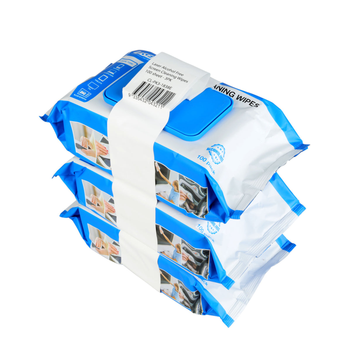Laser Screen Cleaning Wipes 100 Pack - 3 Pack