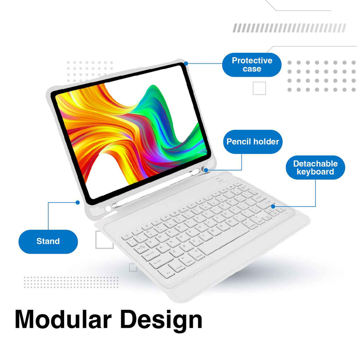 Laser iPad 10.9-inch Wireless Keyboard Case White