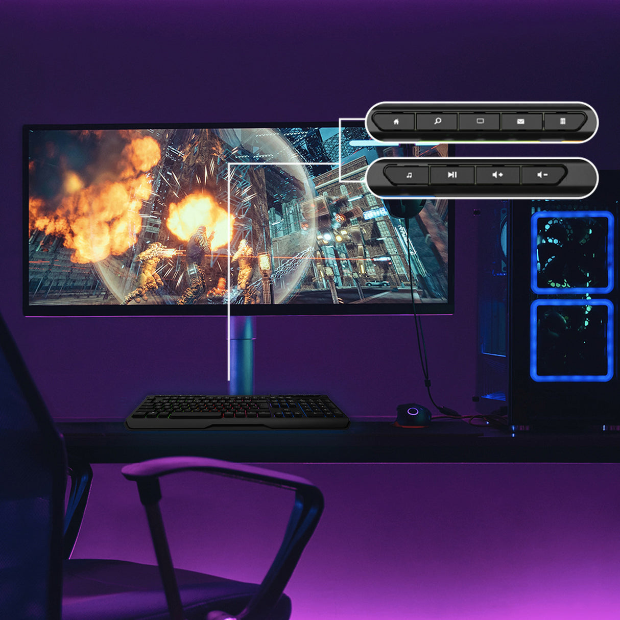 Laser RGB Gaming Keyboard with Anti-Ghosting Keys