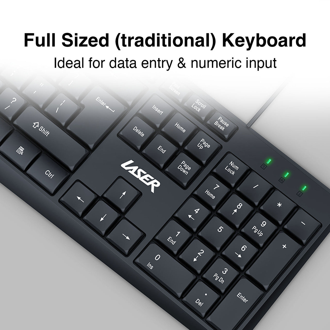 Laser Wired Office Keyboard Mouse Combo