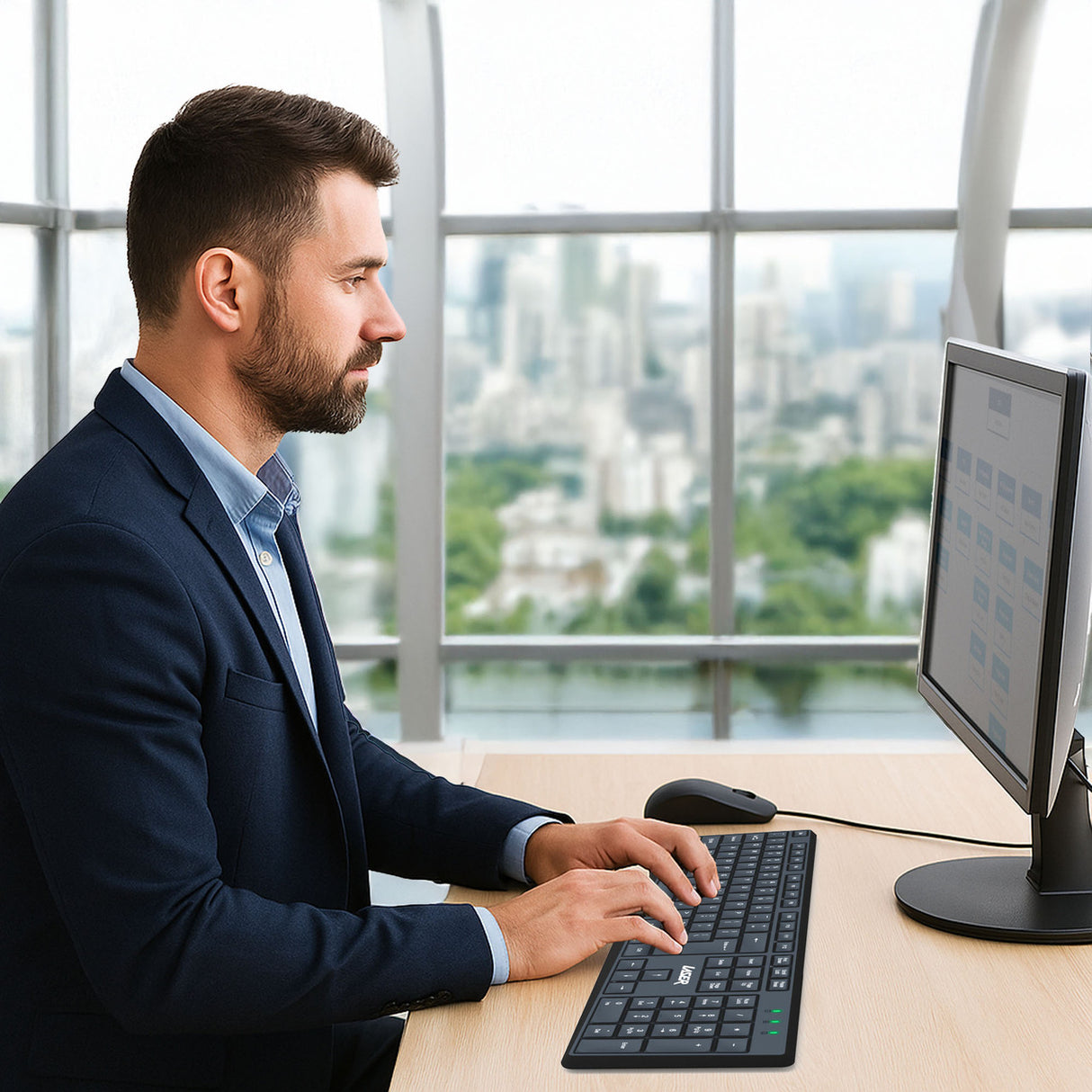 Laser Wired Office Keyboard Mouse Combo