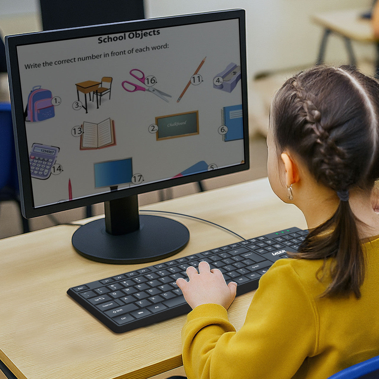 Laser Wired Office Keyboard Mouse Combo