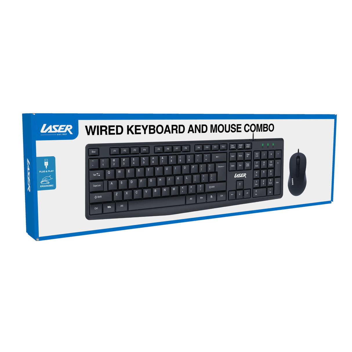 Laser Wired Office Keyboard Mouse Combo