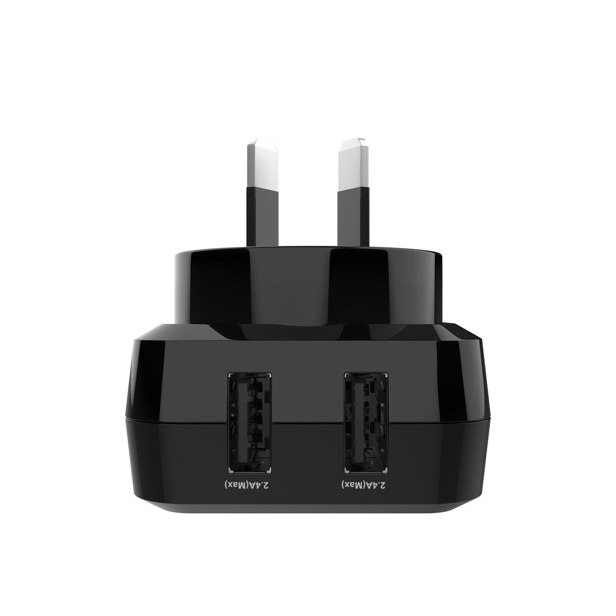 Laser Fast Charging Dual USB Wall Charger with 3 in 1 Cable - Black