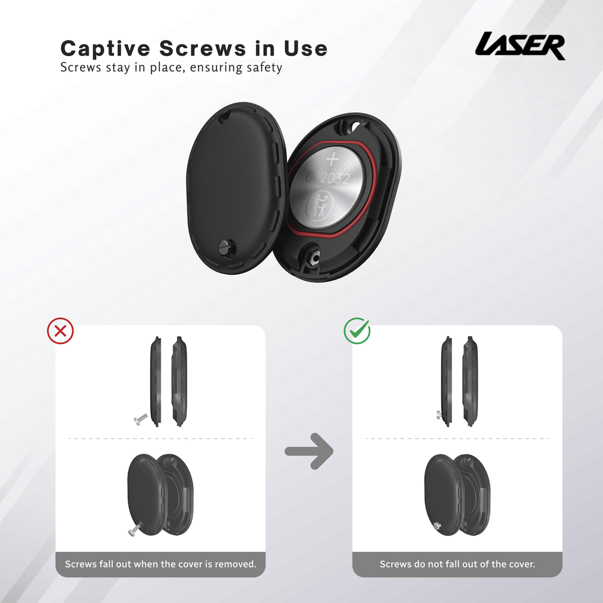 Laser Mini Smart Tag with Apple Find My Tracking White