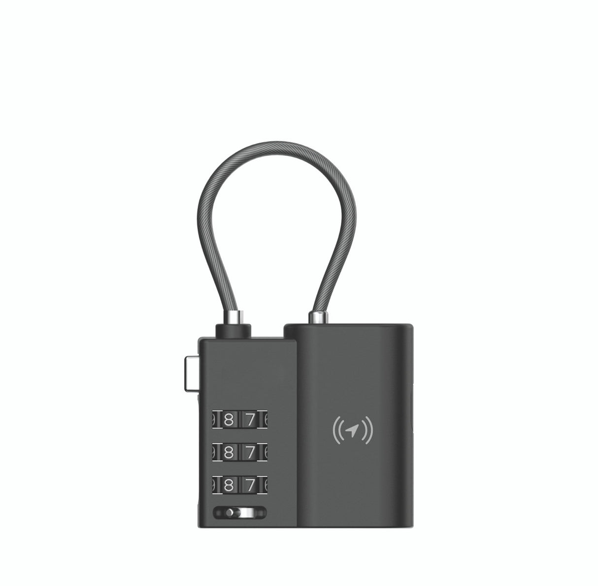 Laser TSA Lock Smart Tag with Rechargeable Battery Black