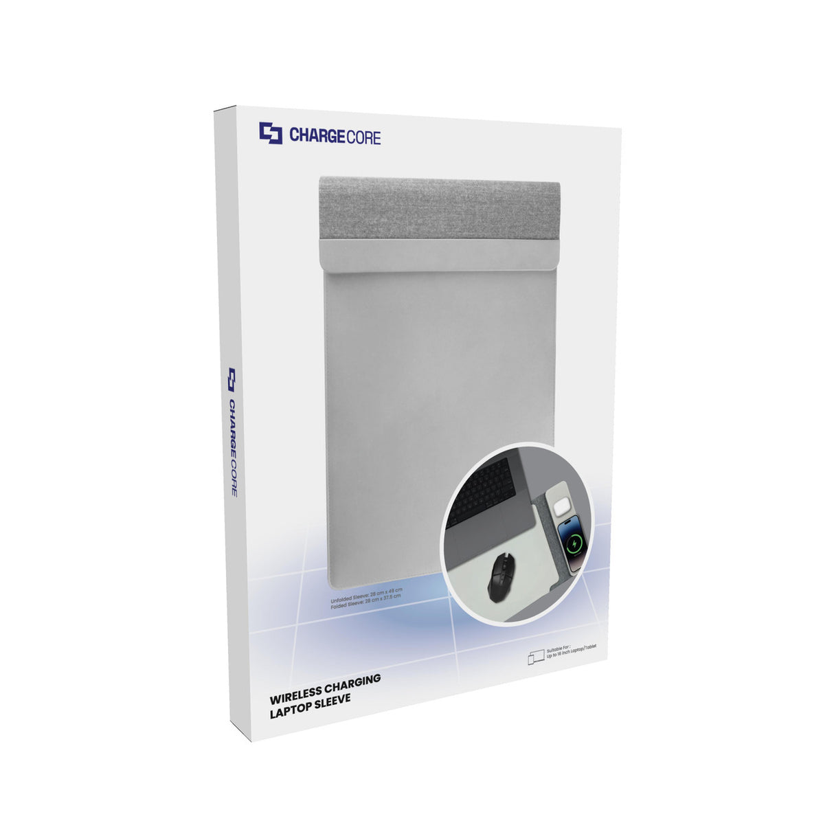 Laser Wireless Charging Laptop Sleeve Up to 16 Inch Grey