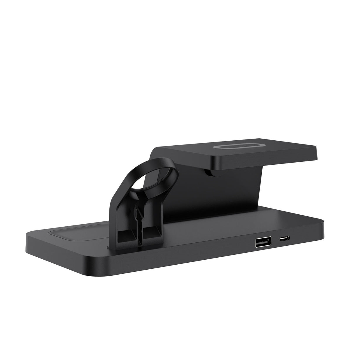 Laser 3-in-1 Wireless Charging Station with Alarm Clock - Black