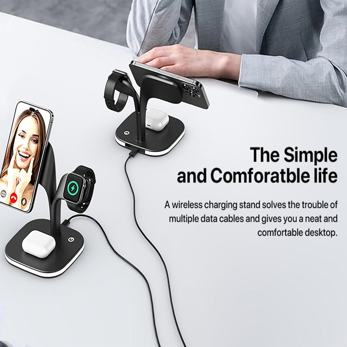 4 in 1 Wireless Charging Station with Night Light