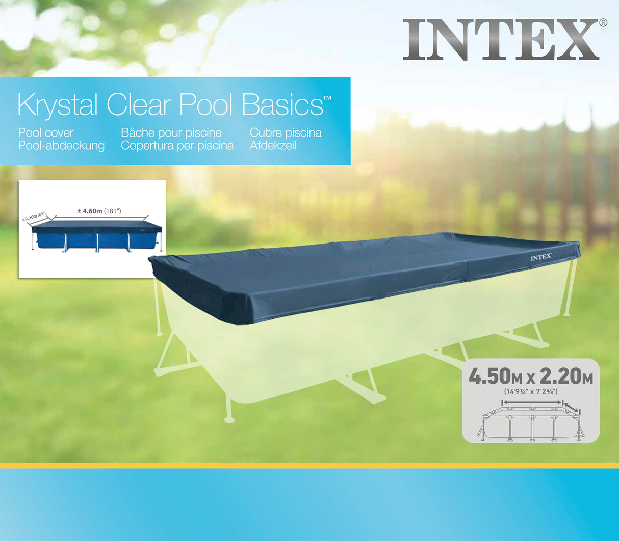 Intex Frame Pool Cover Rectangle 450cm 28039