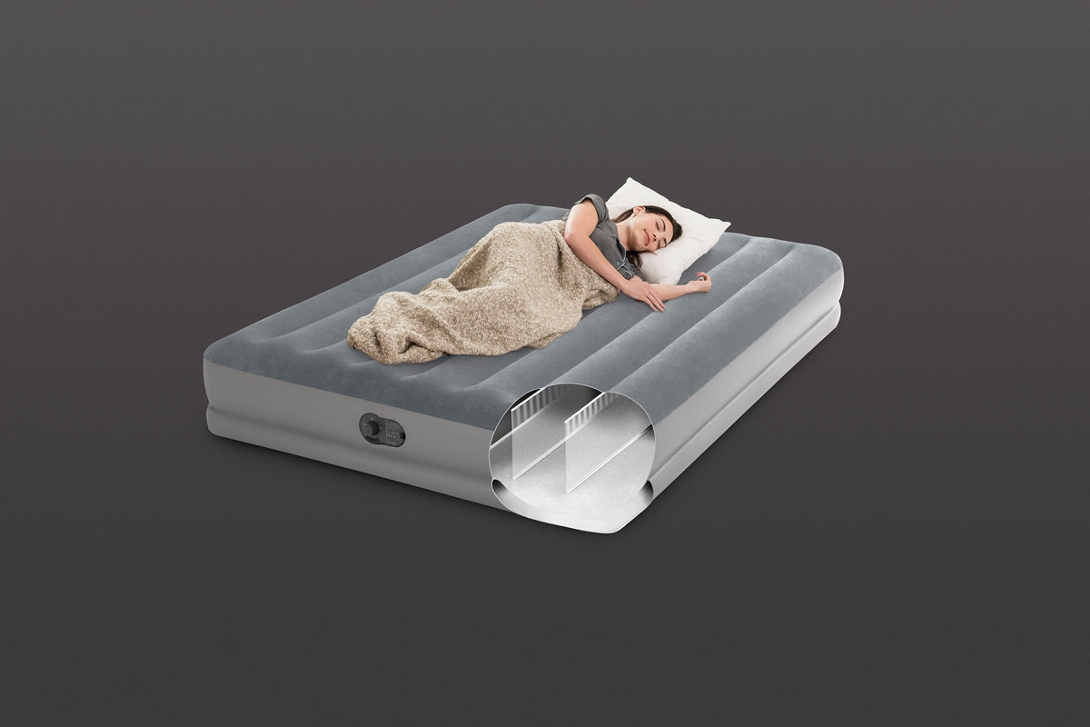 INTEX Queen Dura-Beam® Standard Downy Easy Comfort® Air Mattress 10 w/ Hand Pump 64765