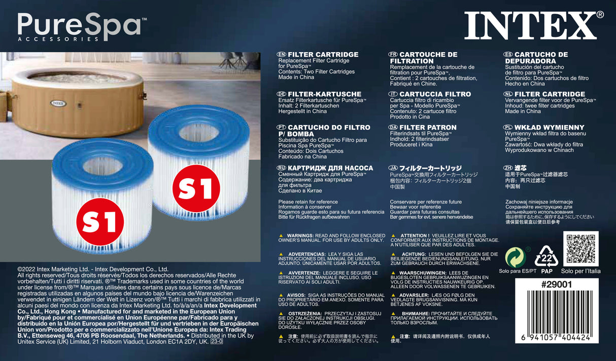 Intex Spa S1 Replacement Filter Cartridges 12 Pack 29001_6