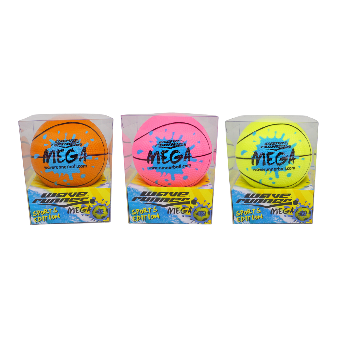 WAVE RUNNER MEGA SPORT BALL 9CM ASST - WR800B-SPT�