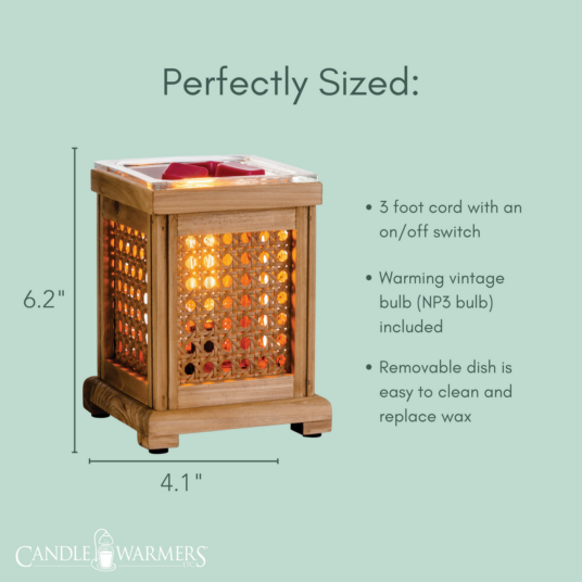 Wood & Cane Vintage Bulb Illumination Warmer