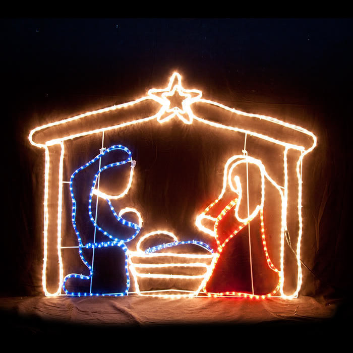 Samland LED NATIVITY SCENE CHRISTMAS MOTIF ROPE LIGHT DISPLAY