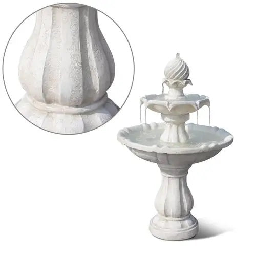 Samland SOLAR POWERED 2-TIER BIRD BATH WATER FOUNTAIN