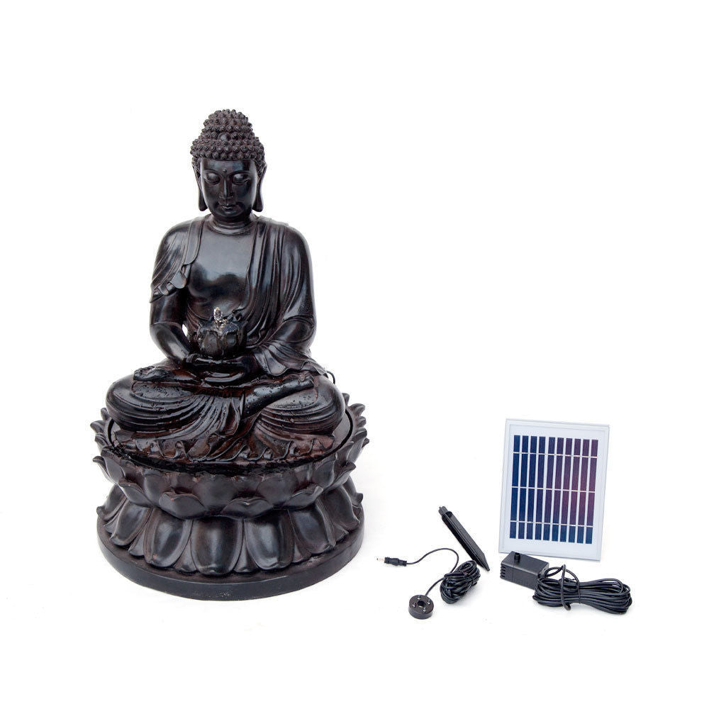 Samland BUDDHA SOLAR WATER FOUNTAIN WITH LED LIGHT