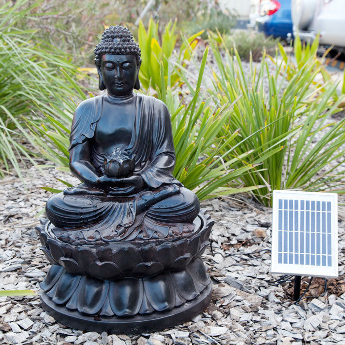 Samland BUDDHA SOLAR WATER FOUNTAIN WITH LED LIGHT